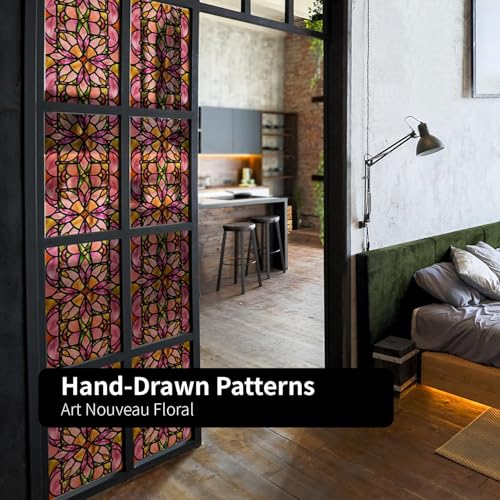 ChicSkin Stained Glass Window Film Self Adhesive 43x300cm, Decorative Window Film Privacy Art Floral, Bedroom Living Room Kitchen Bathroom Offices Glass Decoration - Cosy Home Interiors ChicSkin Stained Glass Window Film Self Adhesive 43x300cm, Decorative Window Film Privacy Art Floral, Bedroom Living Room Kitchen Bathroom Offices Glass Decoration - Image 3