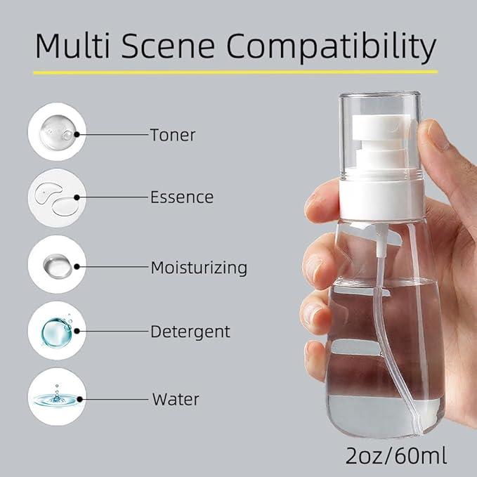 3 Pack Mini Botellas Spray 60ml para Cuidado Capilar miniatura 4