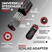 Geinxurn 6-teiliges Stecknuss Adapter Set mit Schlüsselring, 1/4" 3/8" 1/2" Antrieb, Schnellwechsel Stecknuss Organizer mit Stecknuss Adapter, für Handwerker, Elektriker, Bau und Außeneinsatz – Ansicht 7