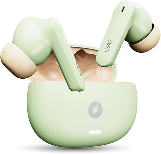 Leaf Buds X334 True Wireless in Ear Earbuds Ai Sound App, 40H Playtime, Quad Mic with Enc, 50Ms Low Latency, Fast Chargin...