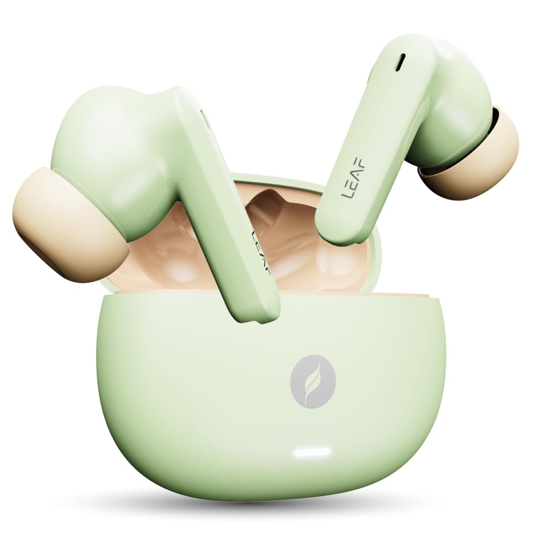 Leaf Buds X334 True Wireless in Ear Earbuds Ai Sound App, 40H Playtime, Quad Mic with Enc, 50Ms Low Latency, Fast Charging(10Min=300Min), 10Mm Driver, Ipx5, Bluetooth V5.4 TWS (Matcha)-image-12