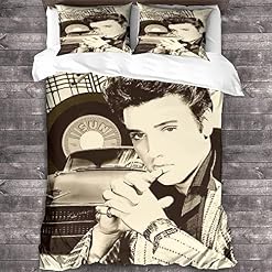 Housse De Couette pour Garçons,Adolescents,Enfants,Motif Imprimé Elvis Presley,Rock ‘n’ Roll Chanteuse,Double(200x200cm) - Les Beatles, Paul McCartney, John Lennon, RIngo Starr, George Harrison
