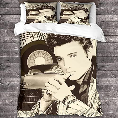 Housse De Couette pour Garçons,Adolescents,Enfants,Motif Imprimé Elvis Presley,Rock ‘n’ Roll Chanteuse,Double(200x200cm) - Les Beatles, Paul McCartney, John Lennon, RIngo Starr, George Harrison Housse De Couette pour Garçons,Adolescents,Enfants,Motif Imprimé Elvis Presley,Rock 'n' Roll Chanteuse,Double(200x200cm)