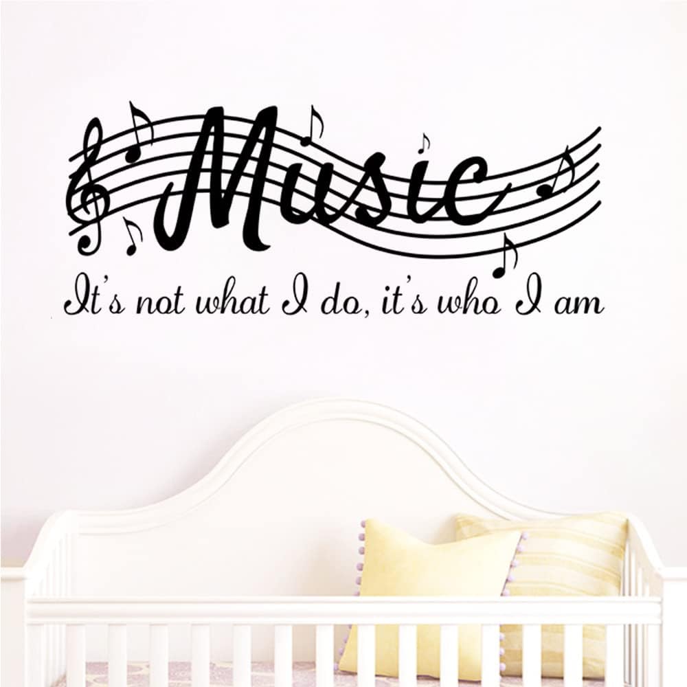 Music Notes Wall Stickers Decals Removable Notation Band Wall Decals Vinyl Mural Wallpaper DIY Home Decor for Classroom Music Studio Decoration
