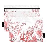 FUGIDOG Lot de 2 trousses à crayons pour classeur à 3 anneaux avec fermeture éclair - Grande capacité - Fenêtre transparente - Pour classeur, fournitures de bureau