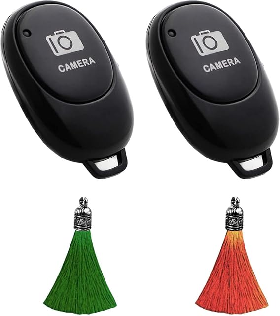 Anzhee Bluetooth Camera Photo Clicker 2Pcs Remote iphone Selfie Stick Control Button Tripod Shutter with for All IOS & Android Smartphones ipad (Battery CR2032 Included)