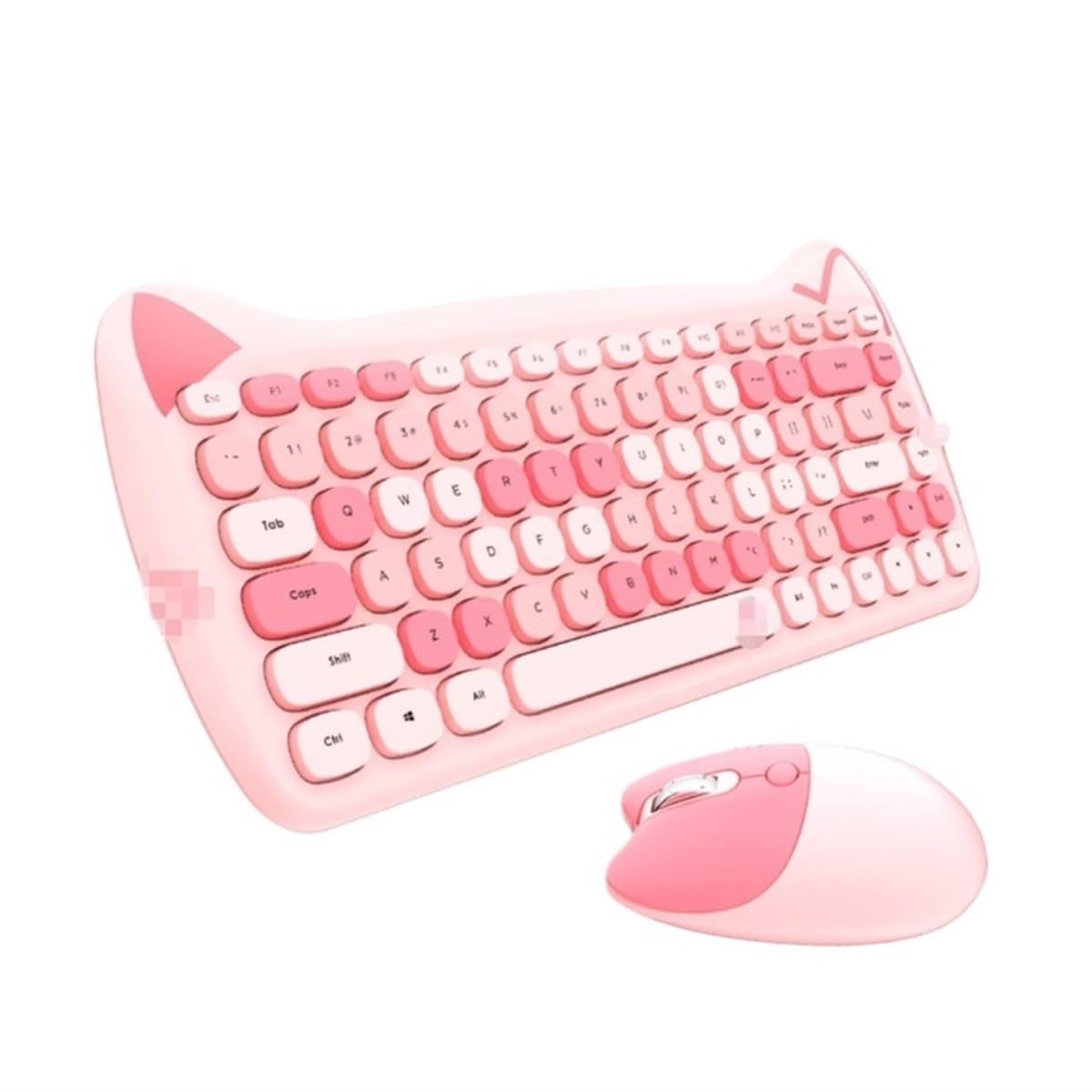 Klawiatury I Myszy Zestaw 84-klawiszowej Klawiatury I Myszy Matowe Wykończenie Bezprzewodowa, Ergonomiczna Konstrukcja 2.4G Zestawy Klawiatura I Mysz(Pink)