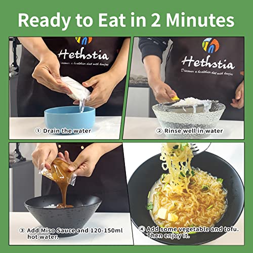 Image of Hethstia Shirataki Konjac Angel Hair Pasta, 6 Packs Miracle Noodle, Low Carb Instant Miso Soup Konjac Ramen, 61.38 Oz Holiday Gifts,Keto Friendly