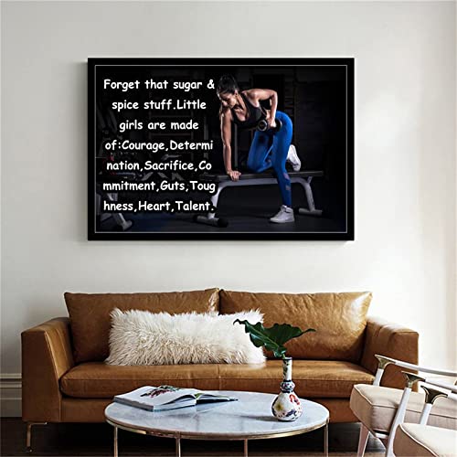 Little Girls Are Made Of Motivational Inspirational Posters Home Decor Wall Art Print For Gym Motivational Quotes Poster Printing 12X18Inch(30X45Cm) #TOP5