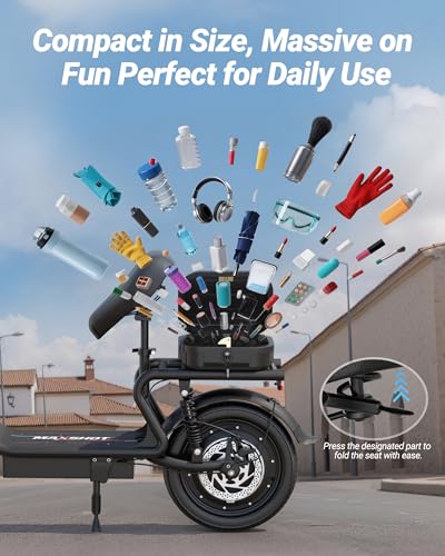 Image of MAXSHOT Electric Scooter for Adults, 8.5 /10 /14 inch Tires, 19 /22Mph, 350W /500W Motor, 21-28 Miles Range, Folding E-Scooter with Dual Suspension,APP Control