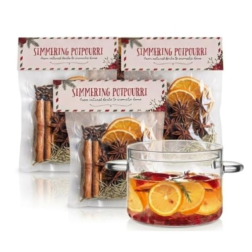 3 Pack Simmer Pot Potpourri Mix: Cinnamon Clove Orange Rosemary Star Anise