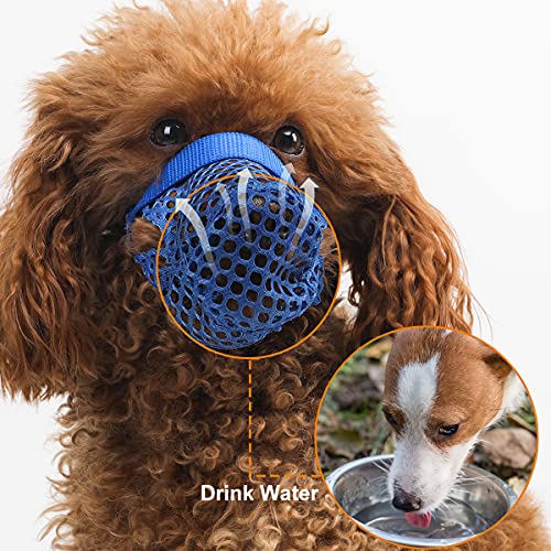Breathable Mesh Dog Muzzle, Poisoned Bait Protective Muzzle For Dogs To Prevent Biting And Barking (Blue, Xl) #TOP5