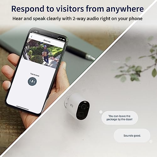 Arlo Essential Spotlight Camera - 2 Count (Pack of 1) Wireless Security, 1080p Video, Color Night Vision, Way Audio, Wire-Free, Direct to WiFi No Hub Needed, Compatible with Alexa, White, VMC2230 - image 4