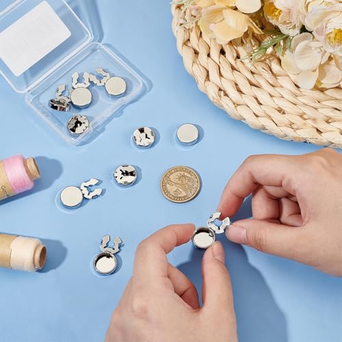 FINGERINSPIRE 5 Pairs Button Covers for Men's Shirts Brass Cuff Buttons Platinum Color Cuffs Button Cover Cufflinks for Men's Business or Formal Shirts, Cufflink Findings for Apparel Accessories3