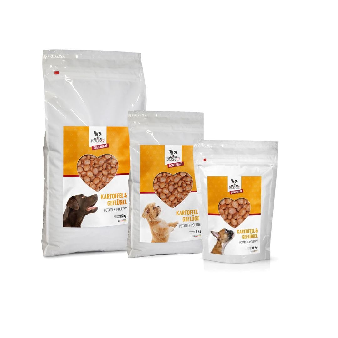 DOGS-HEART Geflgel & Kartoffel 15 kg Getreidefreies Hundefutter mit hohem  Fleischanteil, Glutenfrei - ohne Zusatz von Zucker, Mais oder Weizen :  Amazon.de: Haustier