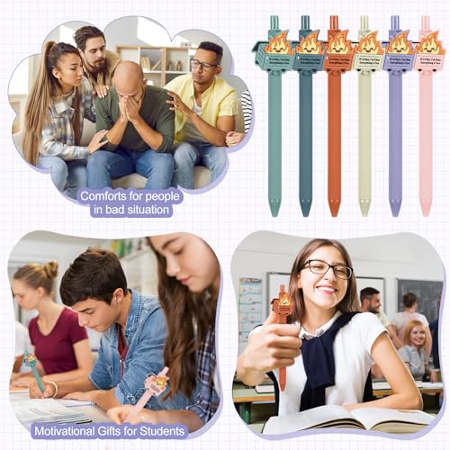 Sayglossy 12 Funny Office Gift for Coworker Christmas Dumpster Fire Gifts Funny Ballpoint Pens Emotional Support Appreciation Gifts Bulk for Teachers Nurses Women Adults Office Coworker Gifts - Thumbnail 5