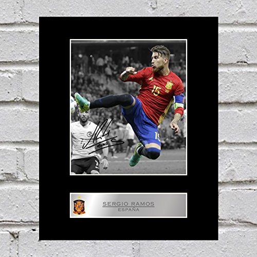 Iconic pics - Photo encadrée - Photographie - Cadeau pour Salle de séjour - Équipe España - Sergio Ramos