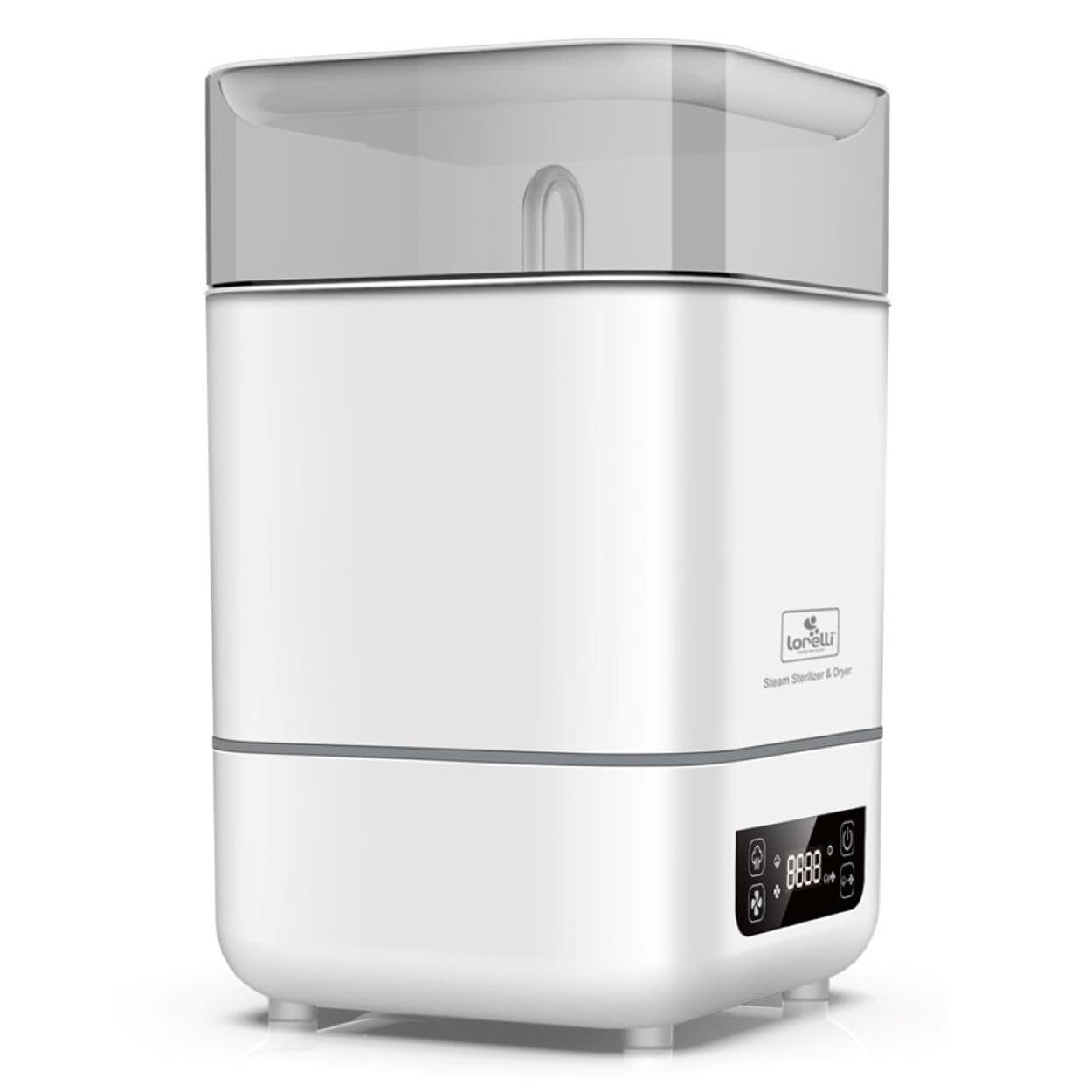 Lorelli Sterilisator und Trockner 2 in 1 Touchscreen-Display Messbecher, 2 Körbe weiß