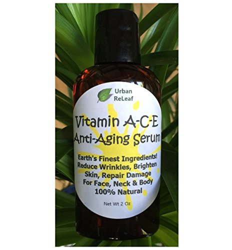 Vitamin A C E Anti-Aging SERUM, Big 2 oz, Skin Rejuvenation Face & Body, Reduce Wrinkles, Brighten tone. 100% Natural Topical Vegan Facial Moisturizer, Repair Damage, Fast Absorbing & Gentle!