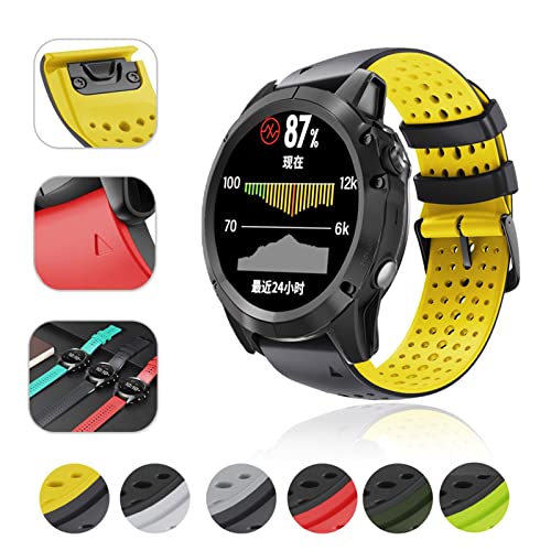Bracelet montre Garmin Fenix 6 5 3HR silicone agate 26mm EZZON