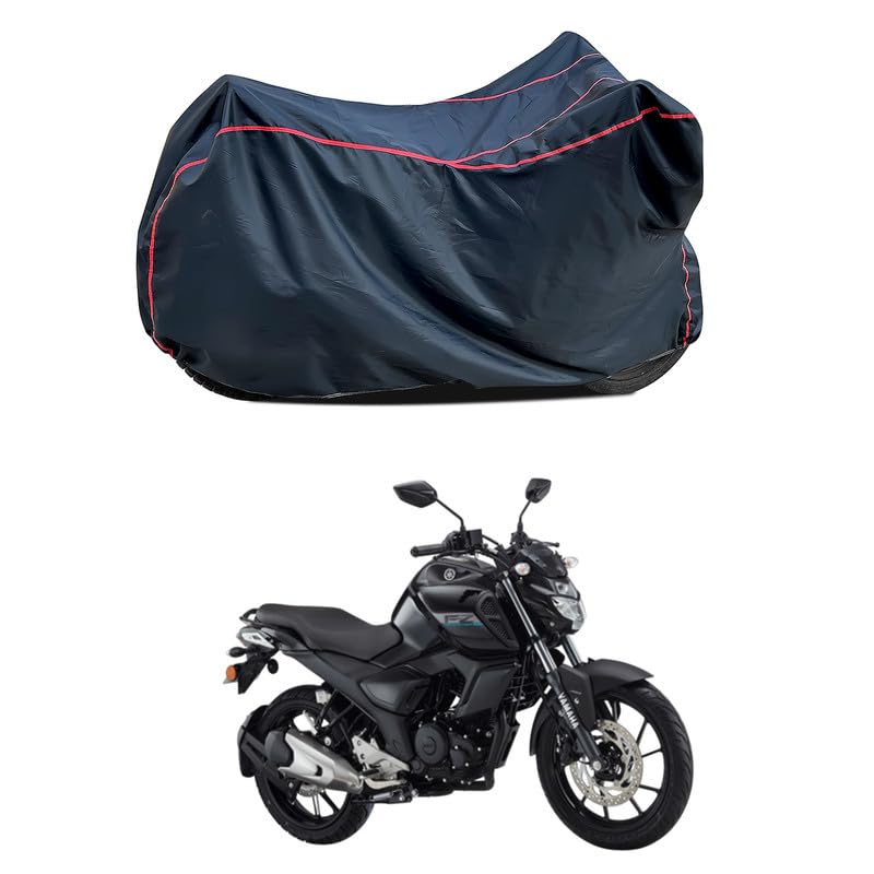 GOSHIV Waterproof Bike Cover Compatible with Yamaha FZ FI Quality Fabric Heat Protection Double-Stitched UV Protection (Black)