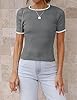 ZESICA Women's Short Sleeve Sweater Tops 2025 Summ... #1