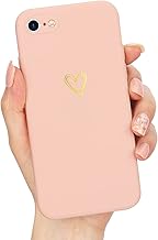 Lafunda Coque Compatible avec iPhone 8/7/SE 2020, Silicone Coque de Protection Antichoc Housse en Motif de Coeur d'amour Fille Femme Étui Case pour Apple iPhone 8/7/SE 2020 Rose