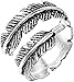 Produktbild Vintage-Ring mit klassichem Federdetail im Punk-Stil für Frauen und Herren, aus 925er-Sterlingsilber