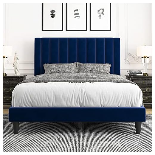 Allewie Full Platform Bed Frame/Velvet Upholstered Bed