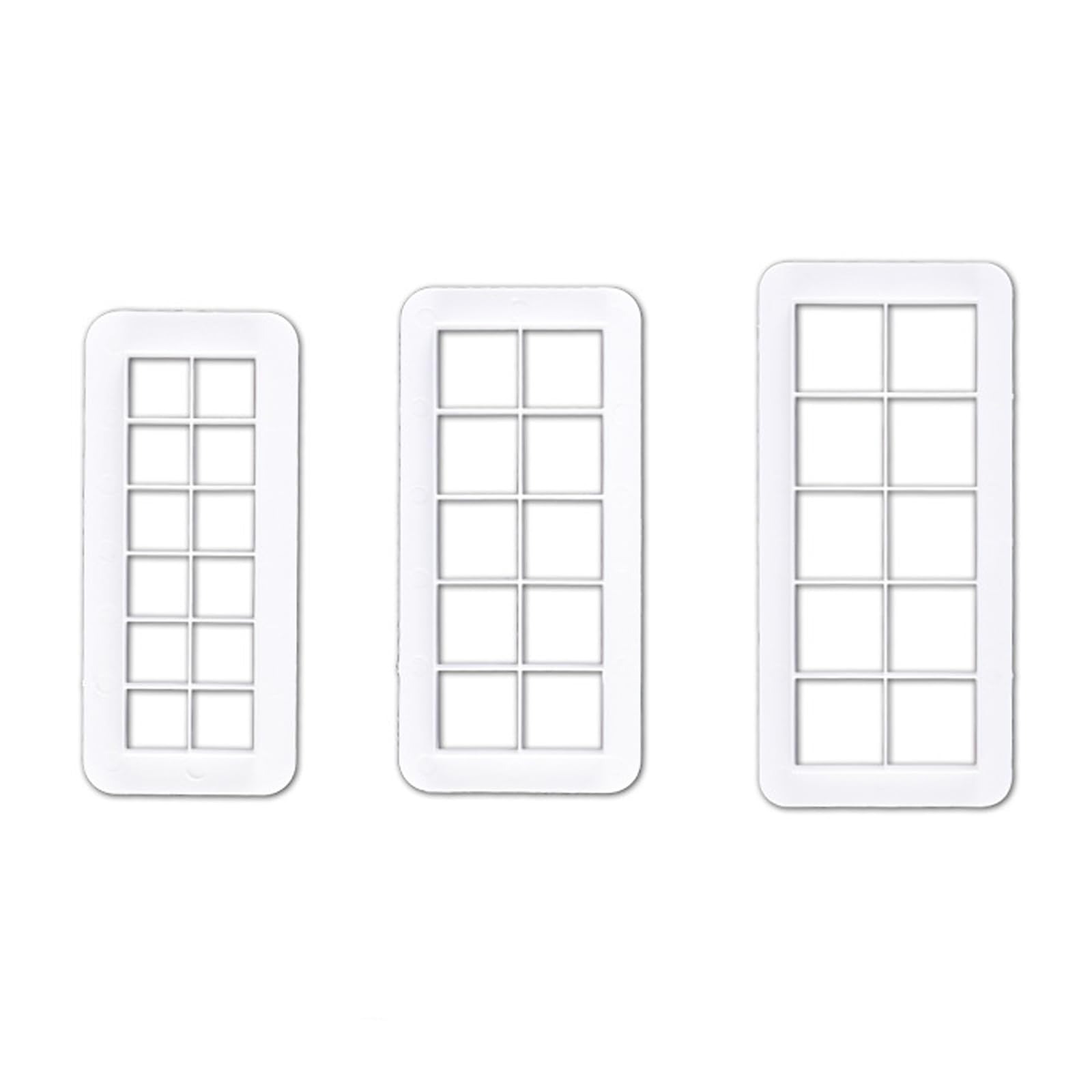 Formine per biscotti quadrate, set di formine per biscotti geometriche multicutter, quadrate, 3 dimensioni, per decorare torte (quadrati