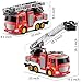 JUKUDAHU Fire Truck Toy for Kids 3 4 5 6 7 8 Years Old - Fire Trucks Playset with Rotating Ladder, Sound and Light, Vehicle Toys for Boys 5-8, City Cars Toyset, Birthday Gifts for Girls Toddlers 3+