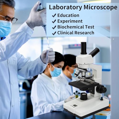 Image of Lab Compound Monocular Microscope for Adults with Constant Temperature, Microscope with Screen, 40x-2500x Magnification, 7 inch LCD Screen, Lab Constant Temperature Equipment, Aluminum Carry Box