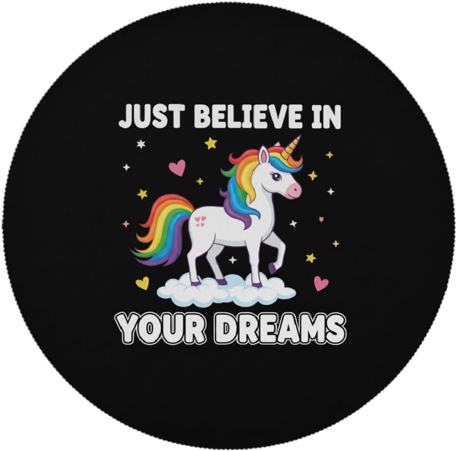 15" Round Placemats Set of 1, Unicorn Dream Heat Resistant Washable Table Mats, Non Slip Wipeable Place Mats for Kitchen Dining Holiday Party Table Decor, Indoor & Outdoor Use