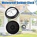 16 Inch Large Outdoor Clock Waterproof with Thermometer Retro Wall Clocks for Patio Pool Garden Home,Bronze