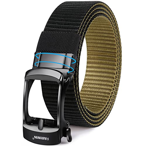 FAIRWIN Tactical Belt for Men, Military Style Rigger Belt with Heavy-Duty Quick-Release Buckle (Tan, L (Waist 42’’-46’’Width 1.5