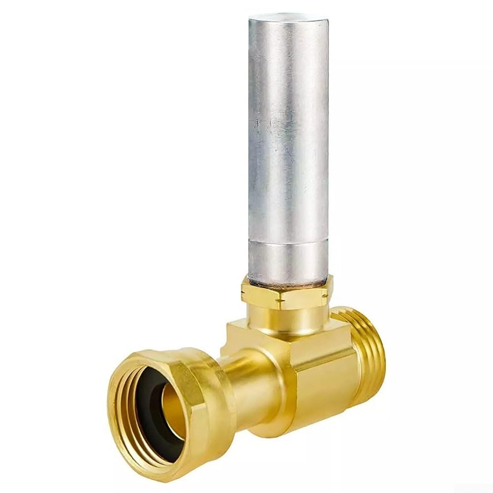 Butée de choc d'eau 3/4" en laiton pour machine à laver lave-vaisselle - Réducteur de bruit de tuyau - Réduction des chocs de pression - Compact vertical - Montage horizontal - Laiton sans plomb -