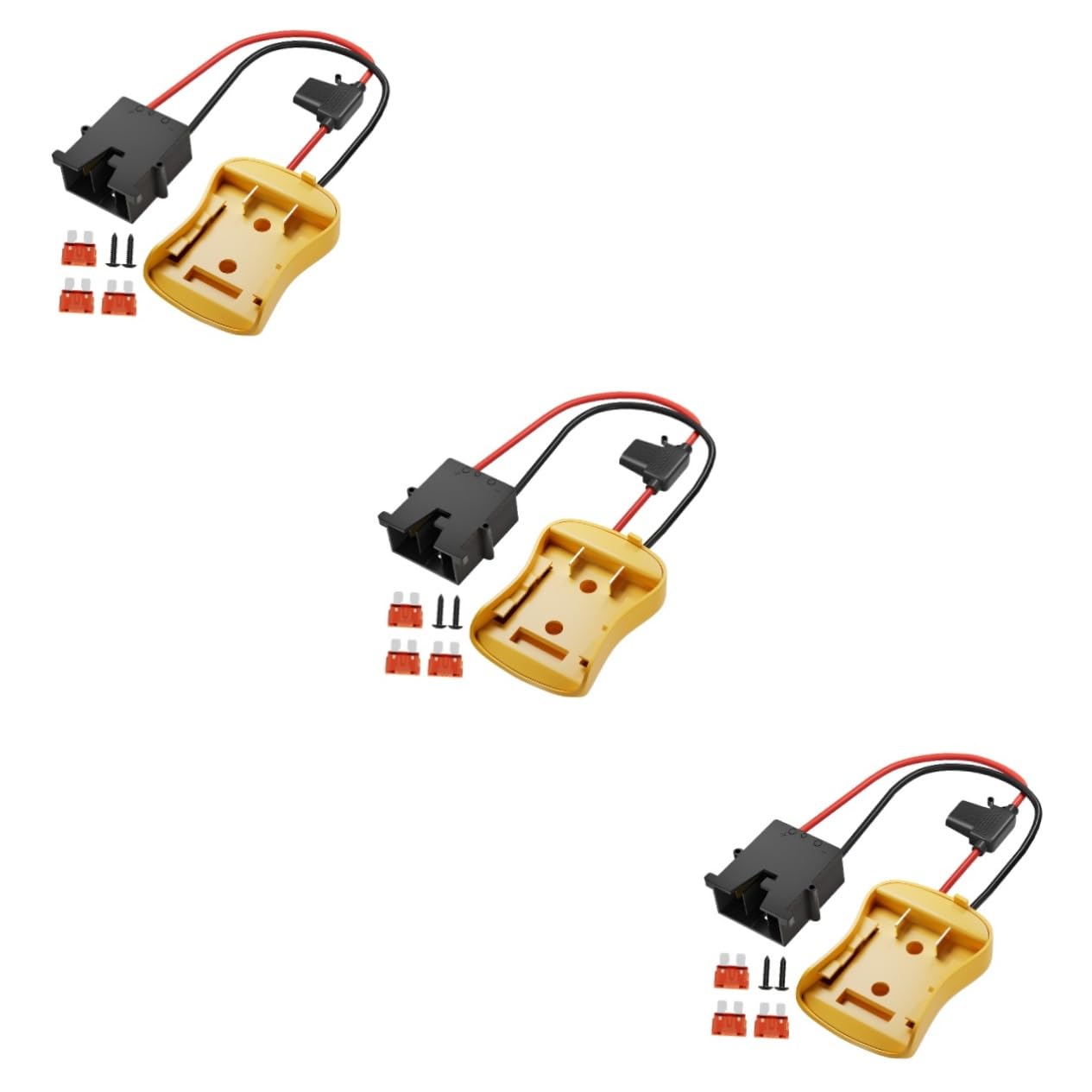 SHINEOFI 3 Pezzi adattatore batteria caricabatterie convertitore alimentazione a batteria Connettore di alimentazione della batteria adattatore di alimentazione fai da te AbS