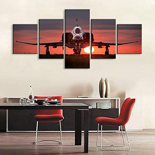 Youhong 5 Piece Aviation Art F-4 Phantom Ii Airplane Wall Decor Airplane Wall Art Air Plane Poster Plane Decor Military Planes Poster Airplane Painting Jet Poster For Boys Room Decor (50''W X 24''H) #TOP1