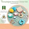 FTEVEN Pompom Maker Set - 4 Größen Für Flaumkugeln Mit Schere & Nadeln