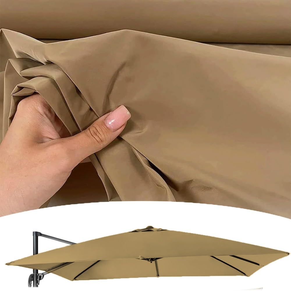 Ciężarki podstawy parasola wspornikowego 300 cm - Khaki pokrowiec na patio na parasole z 8 żebrami, 2,5 x 2,5 m - Heavy-Du, odporny na warunki atmosferyczne na zewnątrz solut