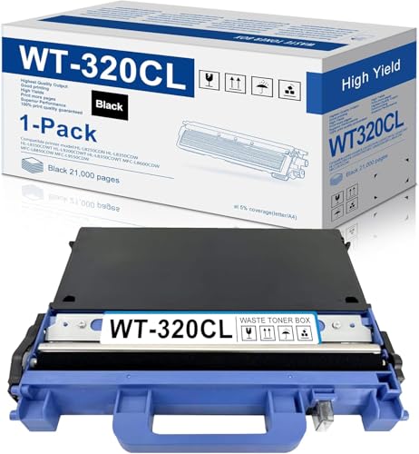 Image of 1-Pack Black WT320CL WT-320CL Waste Toner Box MFC-L8900CDW Replacement for Brother WT 320CL HL-L8250CDN HL-L8350CDW HL-L9200CDWT HL-L8350CDWT MFC-L8600CDW MFC-L9550CDW Printer Toner