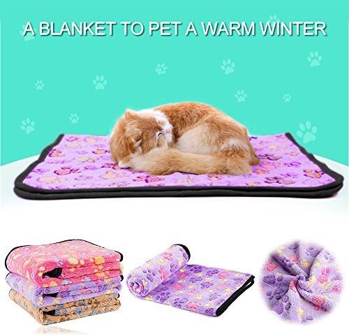 iNNEXT Puppy Blanket for Pet Cushion Small Dog Cat Bed Soft Warm Sleep Mat, Pet Dog Cat Puppy Kitten Soft Blanket Doggy Warm Bed Mat Paw…