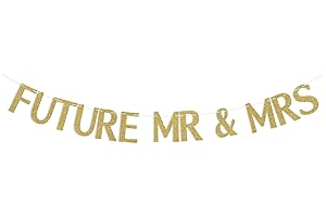 Celebrate Your Love with Our Gold Glitter Future Mr & Mrs Banner