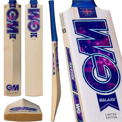 GM Galaxy Limited Edition Cricket Bat 2026 - Prime English Willow, L555 Blade, Mid-High Swell Profile, Galaxy Grip, Full Size Short Handle, Made in England by Gunn & Moore