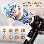 Nettoyeur à vide de voiture portatif sans fil 22000Pa Puissance de l'aspiration cyclonique Blowing Brushless moteur portable rechargeable à main Air Duster/Blower/Pump pour les véhicules Home Carpet Animal Hair Removal (Noir)