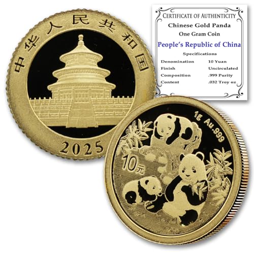 2025 Chinese Panda 1g Gold Coin with Certificate