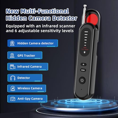 KOLHOFFR Hidden Camera Detectors, Portable Anti Spy Camera Finder GPS Tracker Detector for Travel, Hotels, Car
