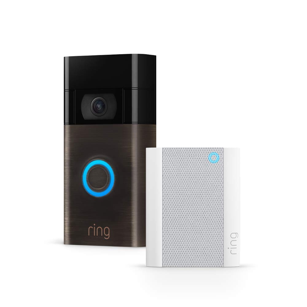 RingRing Video Doorbell (2nd Gen) + Ring Chime by Amazon | Wireless Video Doorbell Security Camera, 1080p HD Video, Wifi, battery-powered and easy installation | 30-day free trial of Ring Protect