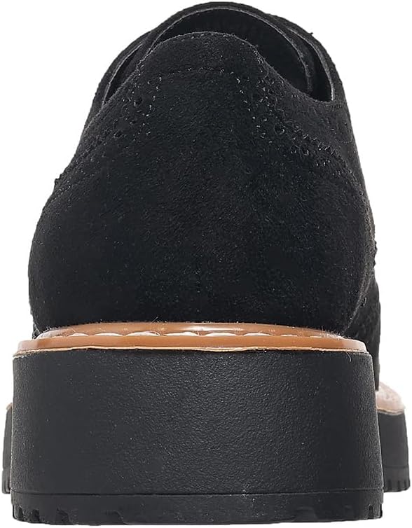 Women's Lace Up Oxfords Shoes Chunky Platform Round Toe Penny Loafers Non-Slip Sole - Image 5