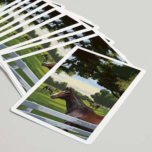 Baraja Horse Pasture, 52 cartas, tamaño póker miniatura 5